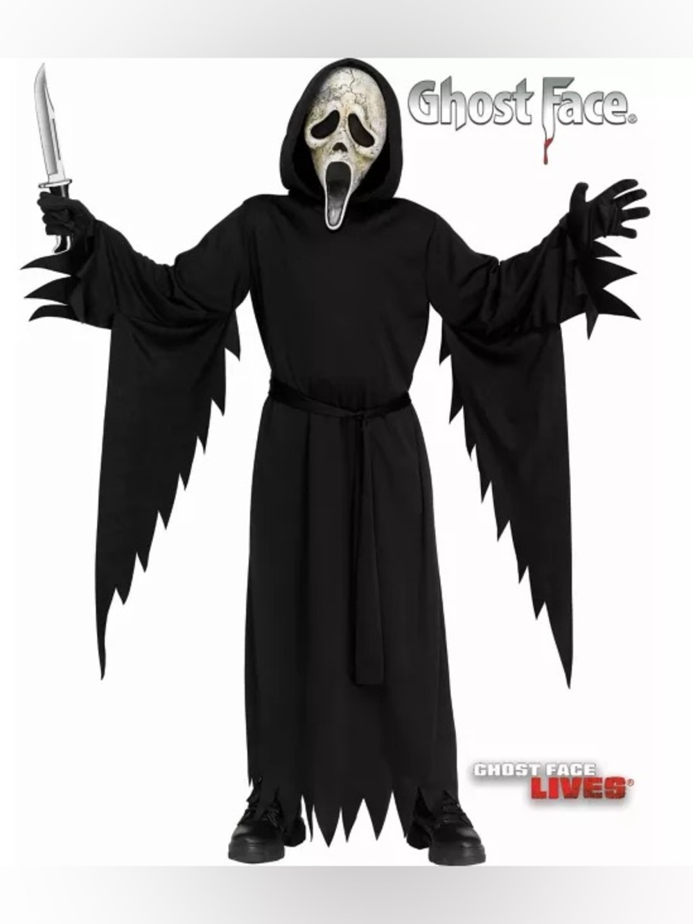 Kids Ghost Face Aged Scream Costume